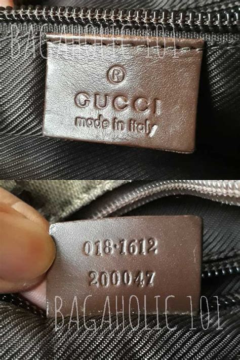 fake gucci bag interior tag sewed on no serial number|gucci luggage serial number.